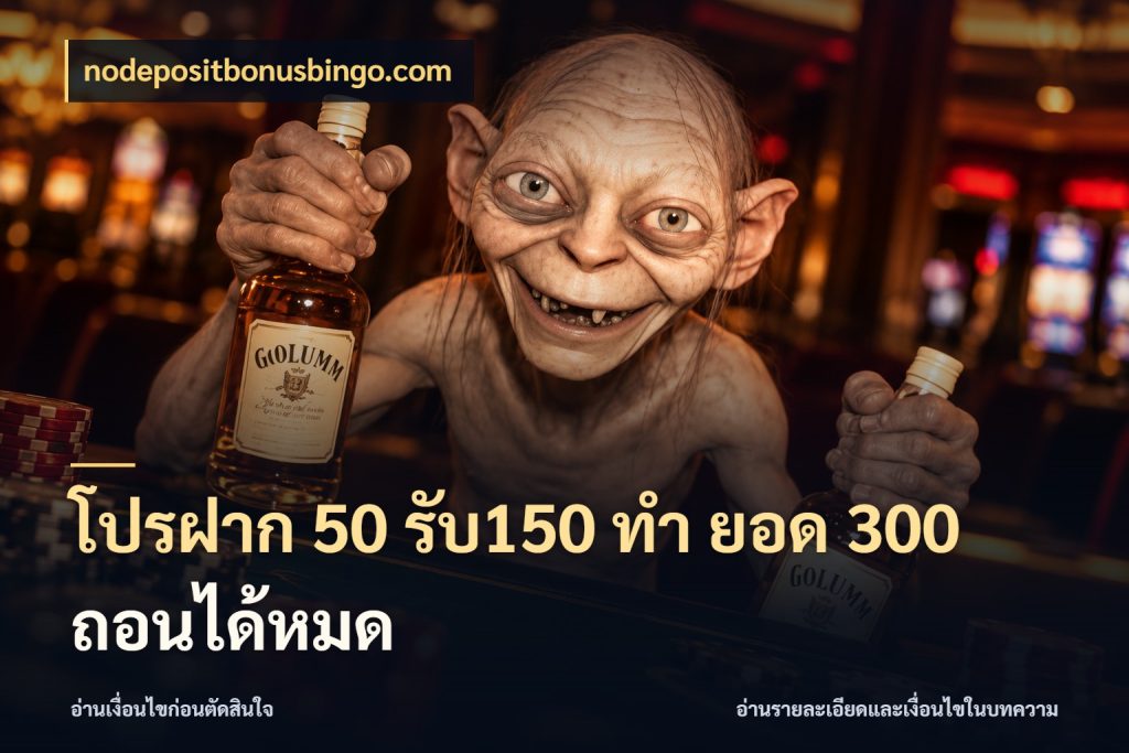 โปรฝาก 50 รับ150 ทํา ยอด 300 ถอนได้หมด รูปแบบโบนัสกับสิทธิ์ของสายเกม กับ nodepositbonusbingo.com