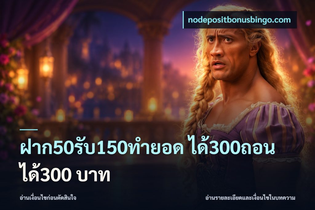 ฝาก50รับ150ทํายอด ได้300ถอนได้300 บาท