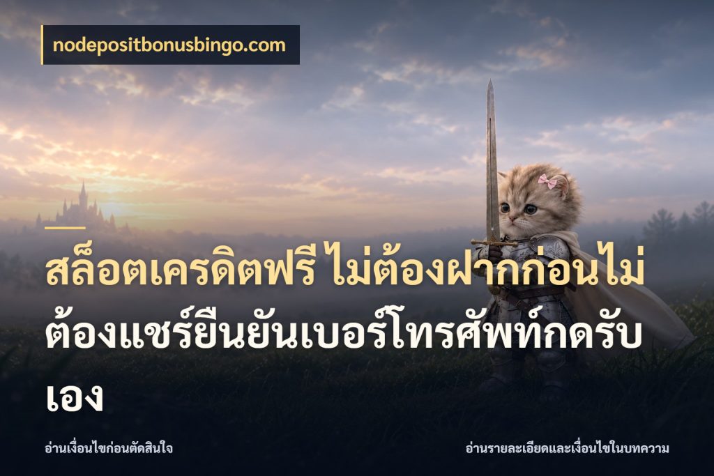 สล็อตเครดิตฟรี ไม่ต้องฝากก่อนไม่ต้องแชร์ยืนยันเบอร์โทรศัพท์กดรับเอง nodepositbonusbingo.com เปิดประเด็นเครดิตฟรีสำหรับคนชอบลุ้น