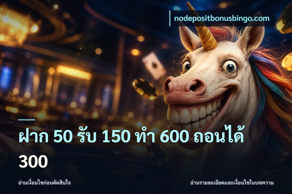 ฝาก 50 รับ 150 ทํา 600 ถอนได้ 300