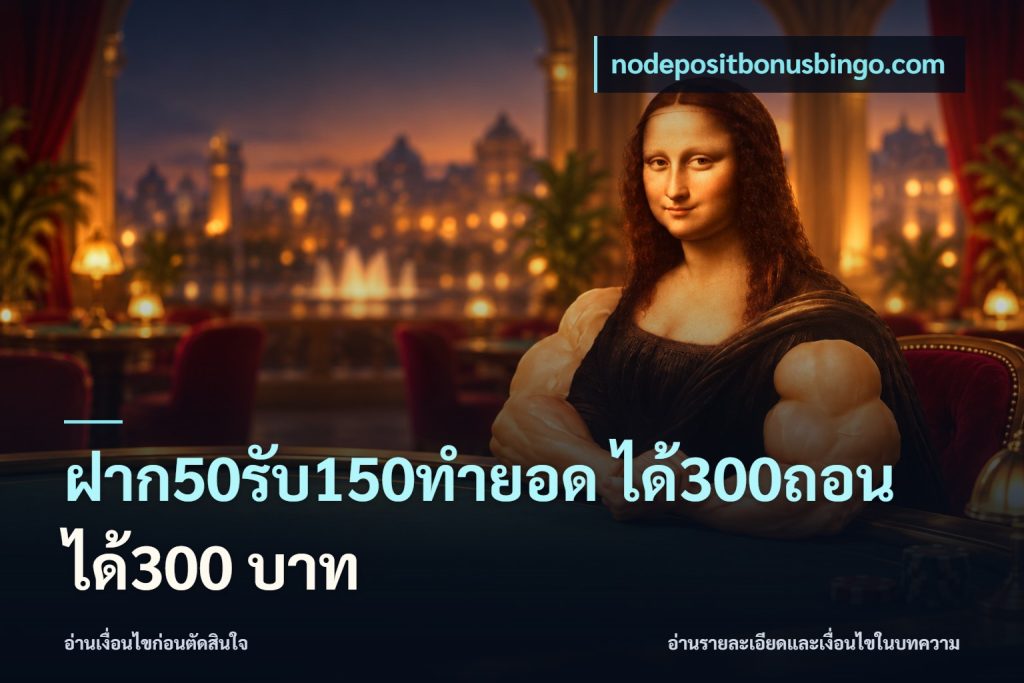 ฝาก50รับ150ทำยอด ได้300ถอนได้300 บาท
