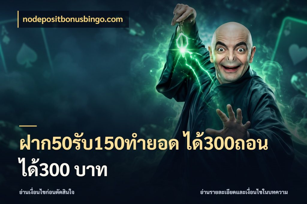 ฝาก50รับ150ทำยอด ได้300ถอนได้300 บาท สนุกกับตัวเลือกโปรในสไตล์ของคุณ สไตล์ nodepositbonusbingo.com