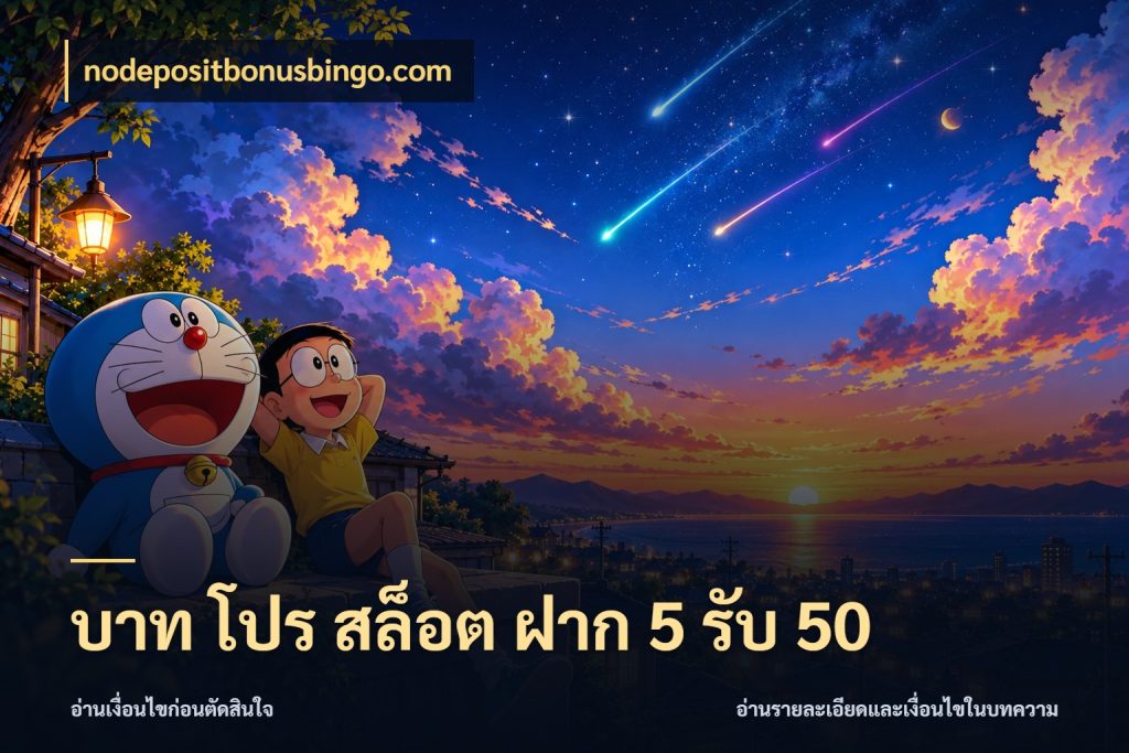 บาท โปร สล็อต ฝาก 5 รับ 50 เปิดมุมโปรให้เข้ากับเกมแนวโปรด กับ nodepositbonusbingo.com