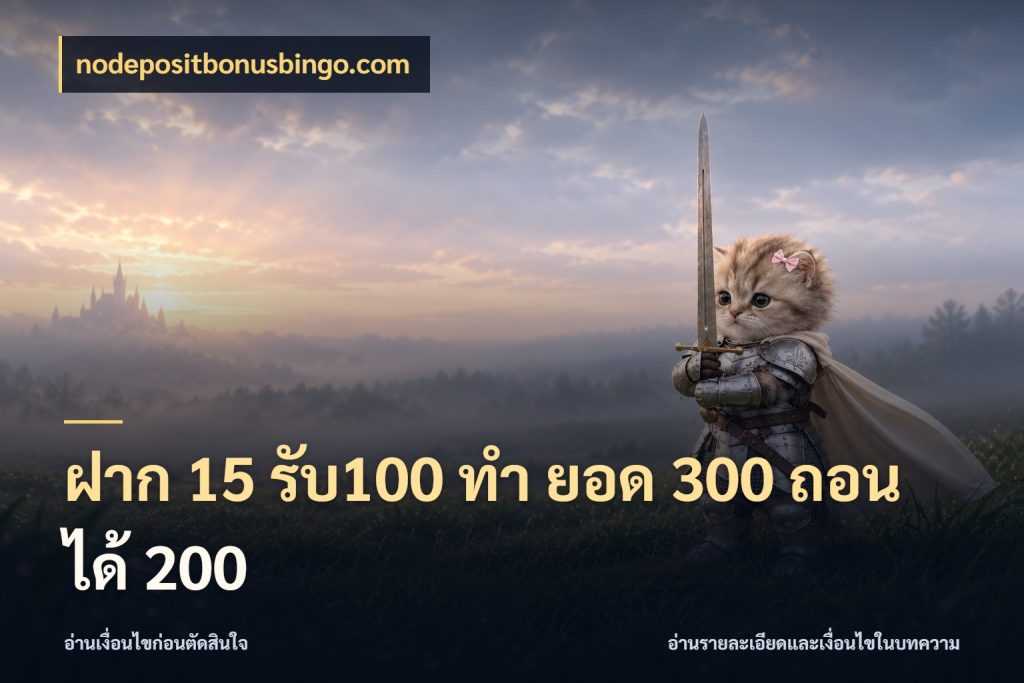 ฝาก 15 รับ100 ทํา ยอด 300 ถอนได้ 200 nodepositbonusbingo.com รูปแบบโบนัสกับสิทธิ์ของสายเกม