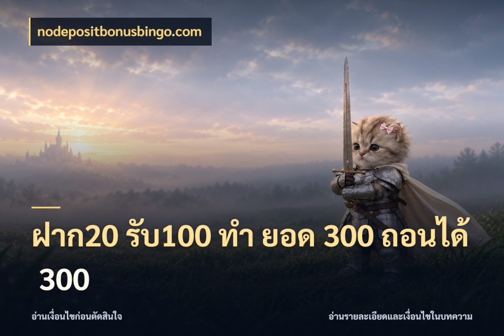 ฝาก20 รับ100 ทํา ยอด 300 ถอนได้ 300 รูปแบบโบนัสกับสิทธิ์ของสายเกม กับ nodepositbonusbingo.com